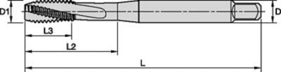 GT86 • Form C Semi-Bottom Chamfer • Metric • DIN Length ANSI Shank • Wrought and Cast Aluminum