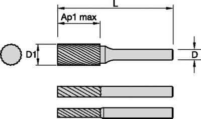 Series SA Cylindrical • Single-Cut Burs • Inch