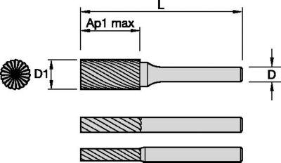 Series SB Cylindrical with End Cut • Master-Cut Burs • Inch