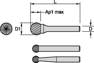 Series SD Ball • Master-Cut Burs • Inch
