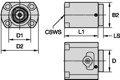 CLNS-EF •&nbsp;Flange Mount, Side Access