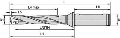 KenTIP FS™ Flanged Shank with Flat • 1.5 x D • Metric