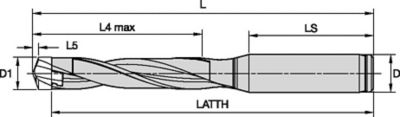 KenTIP™ FS • Drill Body • 8 x D • SS Shank • Metric