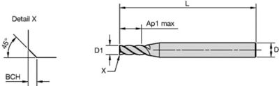 VariMill™ XTREME™ • Series 4X0E • Chamfered • 4 Flute • Cylindrical Shank • Metric