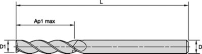ALUFLASH • Series 3A09 • Square End • 3 Flute • Regular Length • Cylindrical Shank • Metric