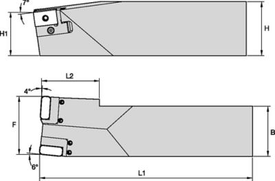 Railway Toolholder • Wheel Turning Lathe • Right Hand • LNUX30 Inserts