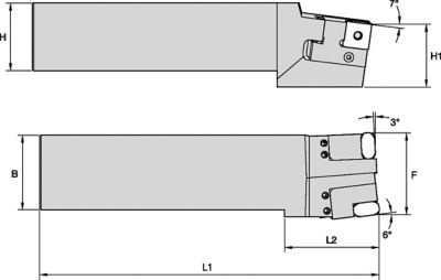 Railway Toolholder • Wheel Turning Lathe • Left Hand • LNUX19 Inserts