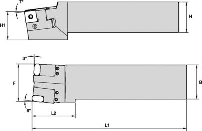 Railway Toolholder • Wheel Turning Lathe • Right Hand • LNUX19 Inserts