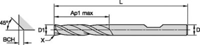 GOmill™ GP • Chamfered • 2 Flutes • Weldon® Shank • Metric