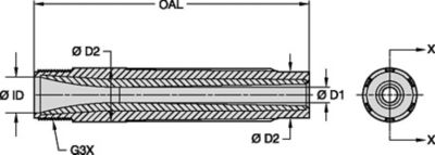 SN159-AP Series Blast Nozzles • Conventional Long Venturi • BP200 SiAION • Wide Entry
