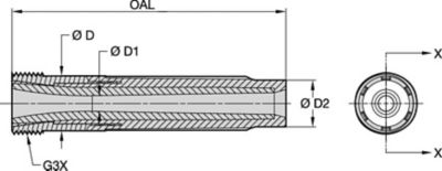 SN159-P 50mm Series Blast Nozzles • Conventional Long Venturi • BP200 SiAlON • Wide Entry