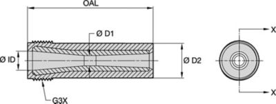 SLVE-AP 50mm Series Blast Nozzles • Conventional Long Venturi • Silicon Carbide