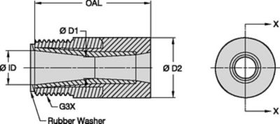 T121-P Series Blast Nozzles • Short Venturi • Tungsten Carbide