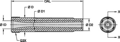 TLVE-AP 50mm Series Blast Nozzles • Conventional Long Venturi • Tungsten Carbide