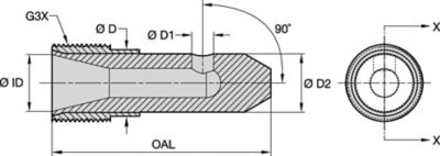 T190 Series Blast Nozzles • Angle Nozzles • Tungsten Carbide