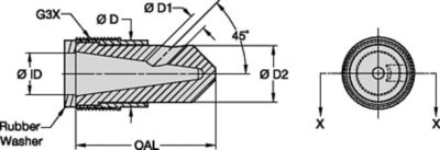T045 Series Single Blast Nozzles • Angle Nozzles • Tungsten Carbide