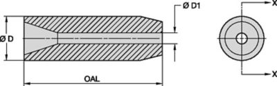 TL016-4 Series Blast Nozzles • Straight Bore • Tungsten Carbide