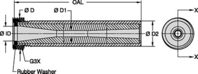 BLVE 50mm Series Blast Nozzles • Conventional Long Venturi • Boron Carbide