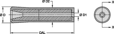 H-AP Series Long Blast Nozzles • Straight Bore • Boron Carbide