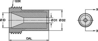 E-AP Series Short Blast Nozzles • Straight Bore • Boron Carbide