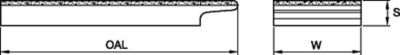 KenCast Tungsten Carbide & Steel Wear Protection • Wear Bar with Lip • No Weld Chamfer