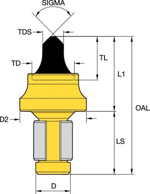 Rotating Tungsten Carbide Pick • 13mm (.51 in) Shank