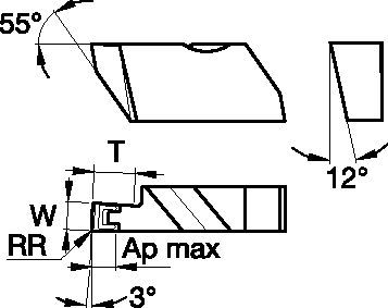 Grooving and Turning Inserts • NFD-K • Deep Face Grooving with Chip Breaker