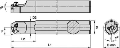 Integral I.D. Threading Boring Bars • N/A-VR • Metric