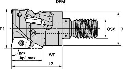 Mill 1-10™ • Helical End Mill • Screw-On • Metric