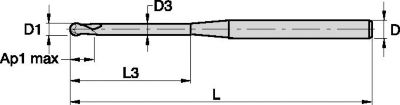 Vision Plus™ Micro • Series 7N21 • Ball Nose • Cylindrical Shank • Metric