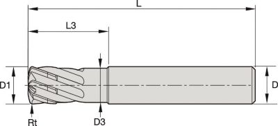X-Feed™ • Series 7FN7 •>52 HRC • High Feed • 6 Flute • Cylindrical Shank • Inch