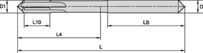 Reamers for Blind Holes • 1,4–4,15mm (.055–.163") • K10F • K10F-DCFD • "HA" Shank