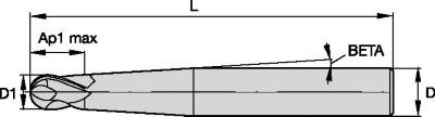 Vision Plus™ • Series 7050 7060 • Ball Nose • Cylindrical Shank • Metric