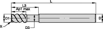 VariMill I • Series 4VN5 • Square End • Extended Reach and Neck • 4 Flute • Inch