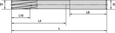 Reamers for Through Holes • 1,4–14,15mm (.055– .557") • K10F • K10F-DCFD • "HA" Shank