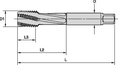 GT50 • Metric DIN 376 • Form C Semi-Bottoming Chamfer • Larger Sizes