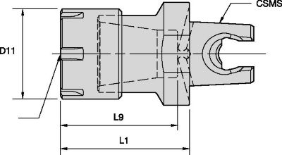ER • Single-Angle Collet Chucks • KM3225 Mini Shank Tools
