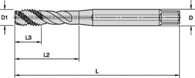 GT33 • Metric DIN 371, 374, and 376 • Form E Bottoming Chamfer • Through Coolant
